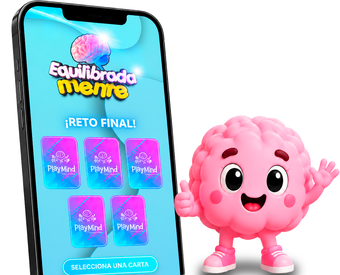 Celular con desafío final digital y mascota NeuroDiversidad